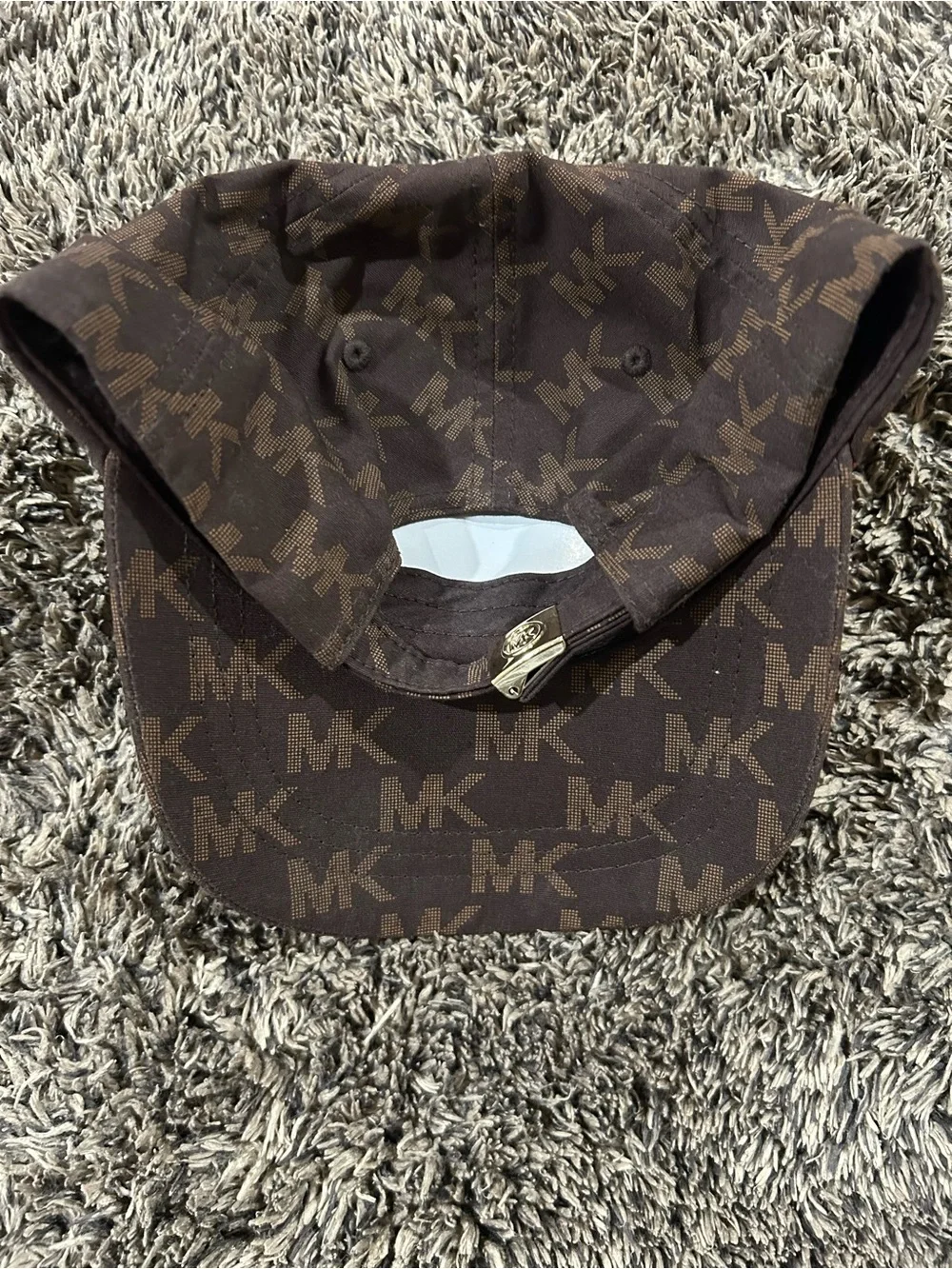 Michael Kors Brown MK Monogram Interior Logo Cap